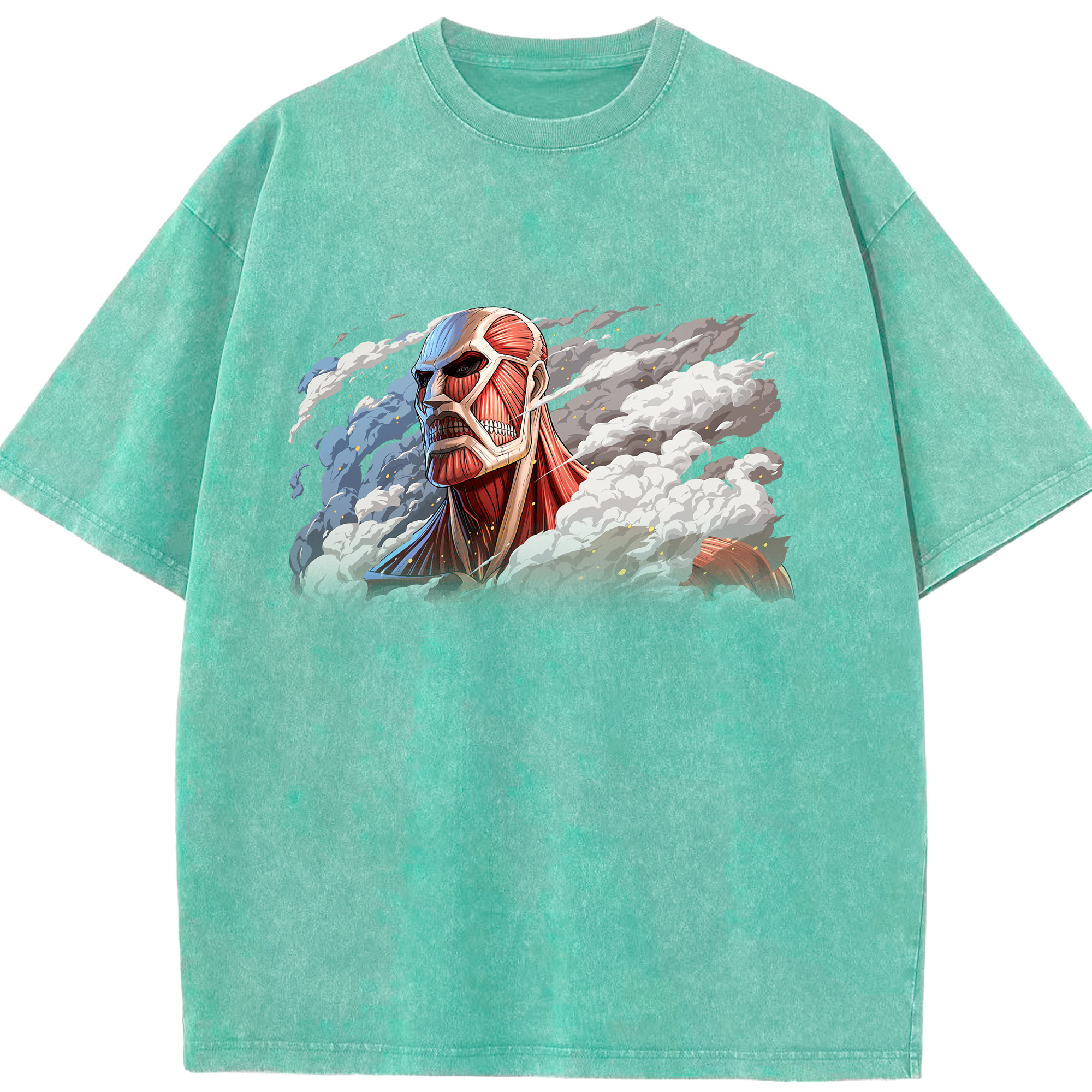 （画像用） 進撃の巨人 Attack on Titan 綿100% ヴィンテージ風 半袖Tシャツ（フロントプリント）
